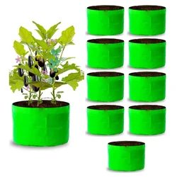 Shiv Biotech 250 GSM 10 pieces HDPE Round Shape Reusable Grow Bag | Suitable for Gardening and Nursery(Size-18 x 6 inch)