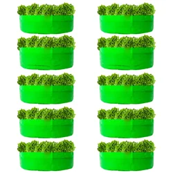Shiv Biotech 250 GSM 10 pieces HDPE Round Shape Reusable Grow Bag | Suitable for Gardening and Nursery(Size-15 x 6 inch)