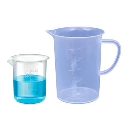Bello 2pcs Polypropylene Beakers of 250ml & 500ml Capacity with Graduation Marks for Laboratory