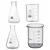 Bello (2pcs x 250ml), (2pcs x 500ml) Beakers and Conical Flasks with Graduation Marks, 3.3 Borosilicate Glass Material