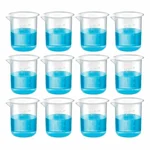 SBT 12pcs Polypropylene Beaker 250 ml with Graduation Marks for School Collage, Chemistry Laboratory