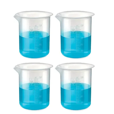 Bello 4pcs x 500ml Polypropylene Beakers with Graduation Marks for Laboratory