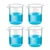 Bello 4pcs x 250ml Polypropylene Beakers with Graduation Marks for Laboratory
