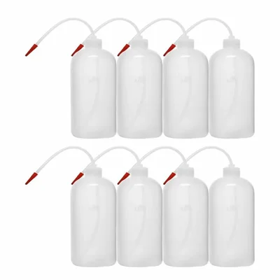 VVS 250ml Polypropylene Squeeze Wash Bottle with Flexible Delivery Tube for Lab Dispensing Leakproof Screw Cap