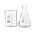 Bello Set of 2 Borosilicate 3.3 Glass Beaker and Conical Flask of 250 ml with Graduation Marks