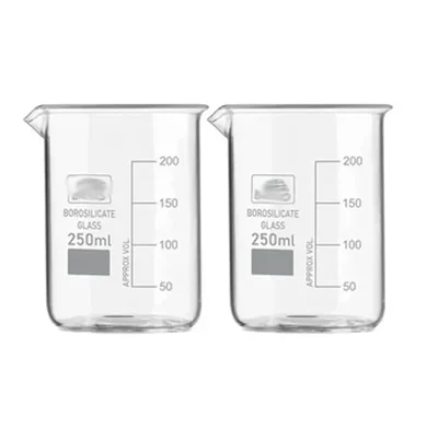 SBT Instruments 250ml x 2pcs Borosilicate 3.3 Glass Beakers with Graduation Marks