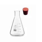 Bello 250ml Borosilicate Glass Conical Flask with Cork, Narrow Mouth & Transparent