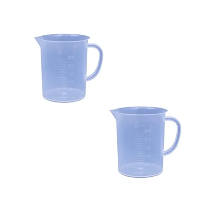 VVS 250ml Polypropylene Lab Measuring Jug Graduated Handle Pour Spout(Pack-2)