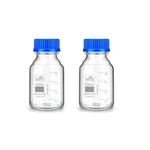 Bello 2pcs Borosilicate Glass Reagent Bottle 250ml with Leak Proof Blue Screw Cap
