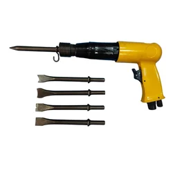 Heavy Duty 250mm Pneumatic Air Hammer Set with 5 Chisels for Cutting, Chipping and Scraping for Industrial Use	