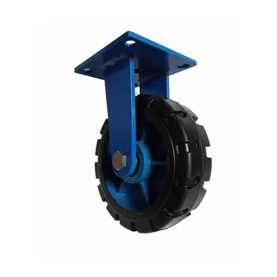 Heavy Duty 10 inch Fixed Type Double Ball Bearing Cast Iron & Rubber Caster Wheel, 1000 kg Load Capacity Per Wheel