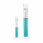 Labxprt 25-100ml Set of 2 Plastic Graduated Cylinder Accurate Volume Measuring for Chemistry Labs