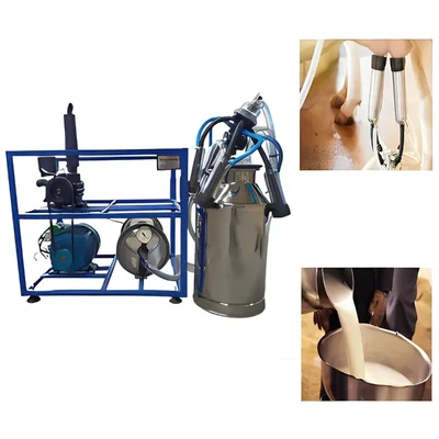 Commercial 25 Liter Fixed Pipeline Single Bucket Milking Machine without Engine