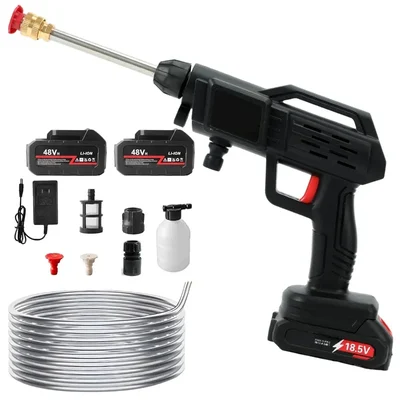 Heavy Duty 48V || 25 Bar || 5 LPM || Dual Battery-Operated Cordless Car Washer || 50 Minutes Working Time