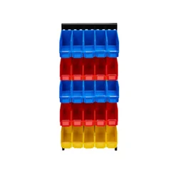 Suwas Trolley 5 Shelves Powder Coated Bin Storage Rack with 25 Bins, 6 Months Warranty ( SU-BSR-007)