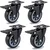 Heavy Duty 2.5 inch / 63 mm Pack Of 4 Swivel With Brake Type Plain Bore PU Caster Wheel