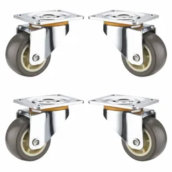Heavy Duty 50 MM / 2 Inch Pack Of 4 Swivel Type Plain Bore TPR Caster Wheel