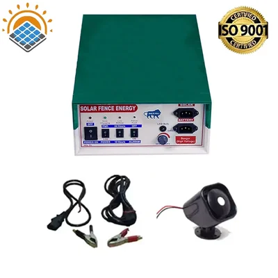 Khetpal 25 KV Solar Double Transformer DC Zatka Machine for 80 Acres Area with Siren and Cables (1 Year Warranty)