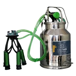 Cowtools 25 liter Milking Bucket with Pulsator, Food Grade Liner and  Tube with Claw