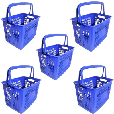 Premium Quality Mega Portable Plastic Shopping Basket For Super Market,Grocery And Multipurpose Uses(Pack-Pack Of 5)