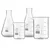 Bello (2pcs x 25ml), (2pcs x 100ml) Beakers and Conical Flasks with Graduation Marks, 3.3 Borosilicate Glass Material
