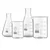SBT Instruments 3.3 Borosilicate Glass 4pcs Combo of Beaker and Conical Flask 250ml, 25ml with Graduation Marks