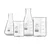 SBT Instruments 3.3 Borosilicate Glass 4pcs Combo of Beaker and Conical Flask 500ml, 25ml with Graduation Marks