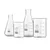 Bello (2pcs x 500ml), (2pcs x 25ml) Beakers and Conical Flasks with Graduation Marks, 3.3 Borosilicate Glass Material