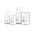 SBT Instruments 3.3 Borosilicate Glass 4pcs Combo of Beaker and Conical Flask 50ml, 25ml with Graduation Marks