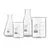 Bello (2pcs x 50ml), (2pcs x 25ml) Beakers and Conical Flasks with Graduation Marks, 3.3 Borosilicate Glass Material