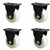 Heavy Duty 25 MM / 1 Inch Pack Of 4 Fixed Type Plain Bore PP Caster Wheel