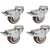 Heavy Duty 1 inch / 25 mm Pack of 4 Plate Type With Brake Single Ball Bearing TPR Caster Wheel