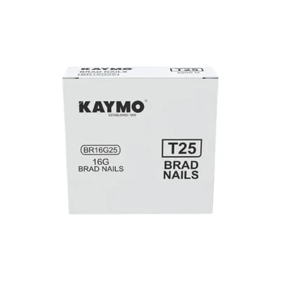 Kaymo 16G 25mm 2.8mm Crown T-Series Brad Nails Woodwork(Pack-1)