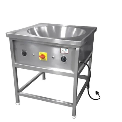 Commercial 26 Inches  Square Electric Kadai Standing Type, SS Body