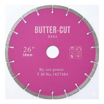 Oxi Power 26" Butter Cut Pink Diamond Blade for Granite cutting 50mm Bore Silver Brazed Saw Blade 2221