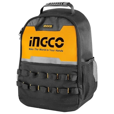 Ingco 340X170X450mm 26 Liters 3 Compartment Tool Bag Backpack with 8Kg Max Load Capacity (HBP0101)