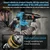 Heavy Duty 26mm 21V Cordless Brushless 3-Mode Function Rotary Hammer With Battery & Charger, 0-1200 RPM