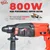 HPD Shakti 26mm 800 Watt 3-Mode Function, Forward-Reverse Function Powerful Rotary Hammer With Accessories, 1100 RPM