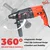 HPD Shakti 26mm 800 Watt 3-Mode Function, Forward-Reverse Function Powerful Rotary Hammer With Accessories, 1100 RPM