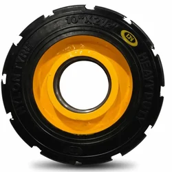 Heavy Duty 250 x 64 MM / 10 x 2.5 Inch 275 Kg Load Capacity Rubber Wheel ( C.I + Wheel ) Without Ball Bearing