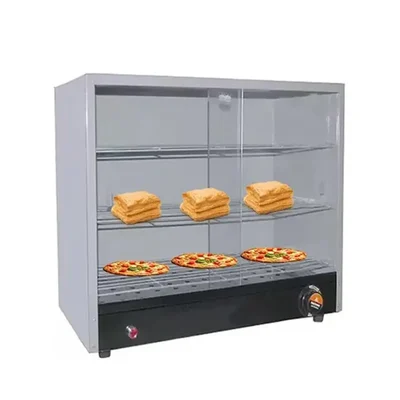 Commercial 27 inch Jumbo Hot Case Food Warmer 1000W Three Shelves