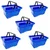 Bigapple 28 Liters Capacity Bucket Style Plastic Shopping Cart Without Wheels (Color-Blue,Pack-5 Pcs)