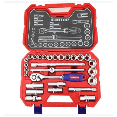 EMTOP 28 Pcs 1/2-inch Dr. Socket Set (ESKT12281)