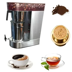 Semi-automatic 2 Liter Stainless Steel Coffee Brewer Machine with Black Decoction