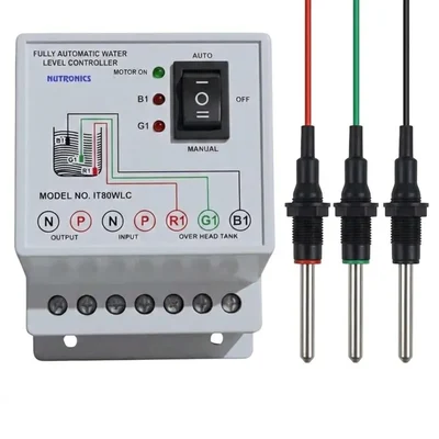 Nutronics 2HP 3-Sensor Microcontroller Fully Automatic Water Level Controller Indicator NI80WLC