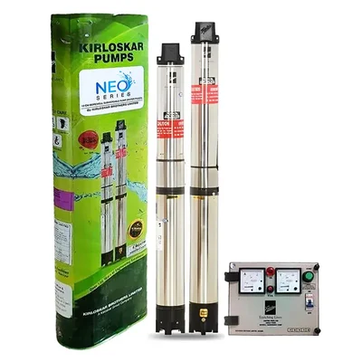 Kirloskar 2Hp 25 Stage(4 inch) 1Ph Water Cooled Submersible Pump With CP (NEO 30-2025 CP) - 1.6 Years Warranty