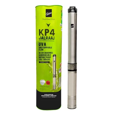 Kirloskar 2Hp 25 Stage 1Phase Oil Filled 4inch V4 Submersible Pump, 554ft Head (KP4 JALRAAJ UVA 30-2025)-2 Year Warranty