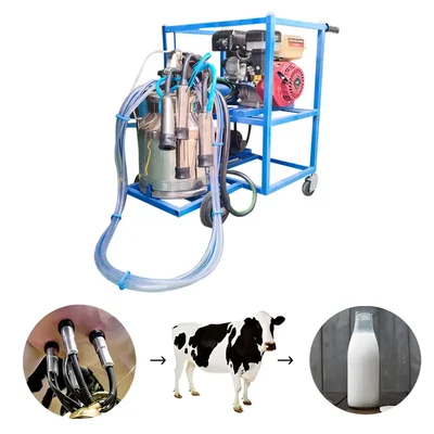 Commercial Trolley Type 20 Litres Single Bucket Milking Machine With 0.5 HP Motor & 5 HP Engine