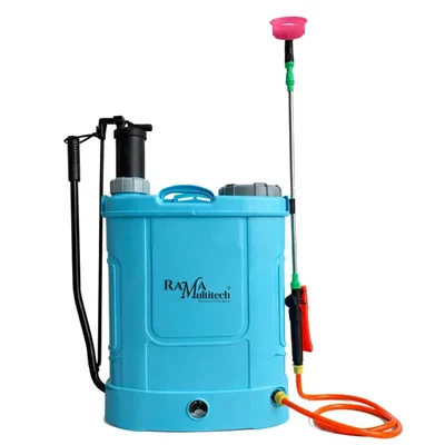 Rama Multitech (RM-21) 18 Liter Manual & Battery Operated Knapsack Sprayer with 12/8 AH Battery 