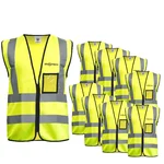 Gravitech 100 Pcs 120 GSM Green Colour Safety Jacket With 2" High Grade Reflective Fabric Tape (GI-RJ-04)